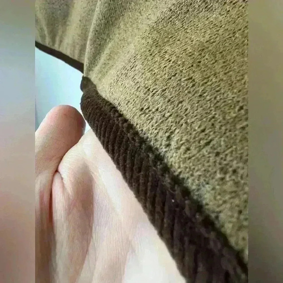 Vintage Oxford Blue Thermal Tan Brown Winter Fall Faux Acrylic Fur Lined Vest - Picture 8 of 12